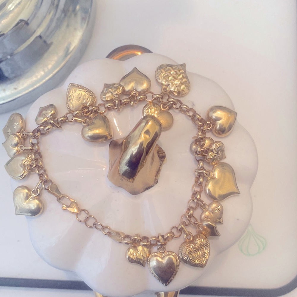 14k Hearts on Fire 🔥 Charm Bracelet absolutely one of a kind . Don’t miss out !